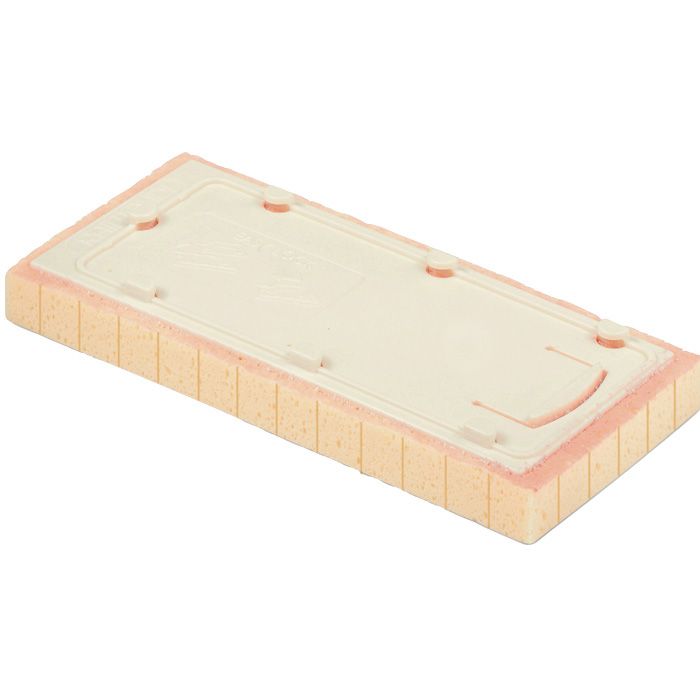 Raimondi Sweepex vaskebræt uden håndtag til afvaskning af fliser og fuger. Beige plastdel, svamp af blødt skum. Giver fugen en flottere finish . Måler 130 x 300 x 30 mm.