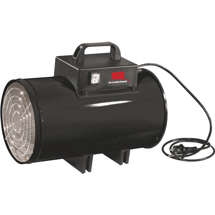 Kæfer 100R gasvarmer fra KGK med 15KW. Sort farve. LxBxH 420 x 270 x 420 mm.
