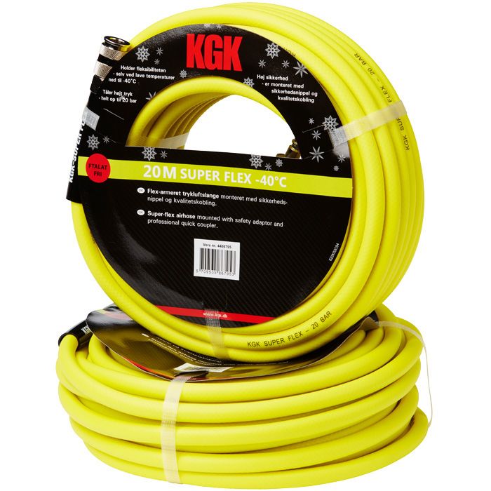 20 meters superflex slange fra KGK i gul farve