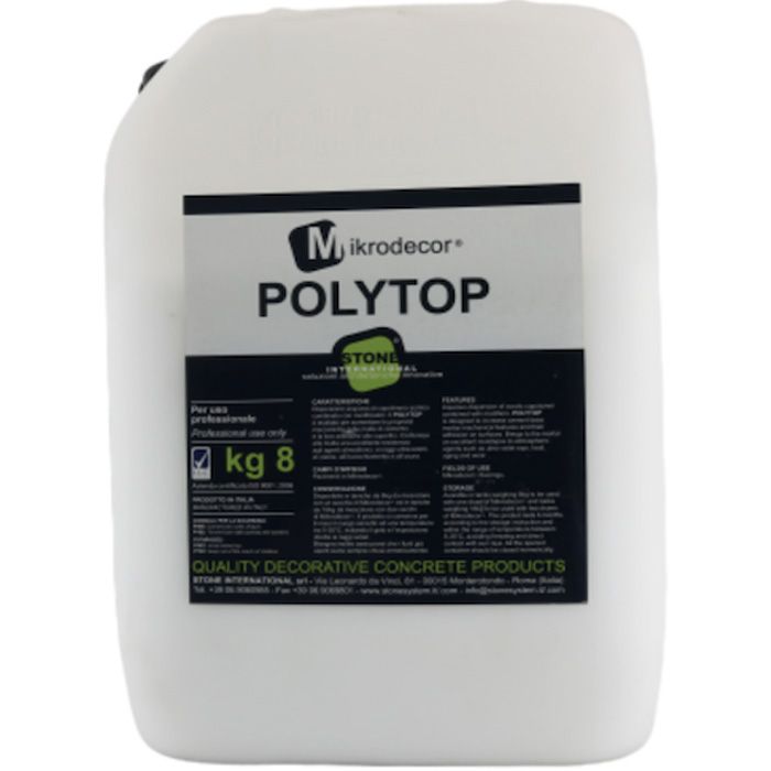 Polytop mikrodecor microcement hærder fra Stone International i 8 kg. dunk. 