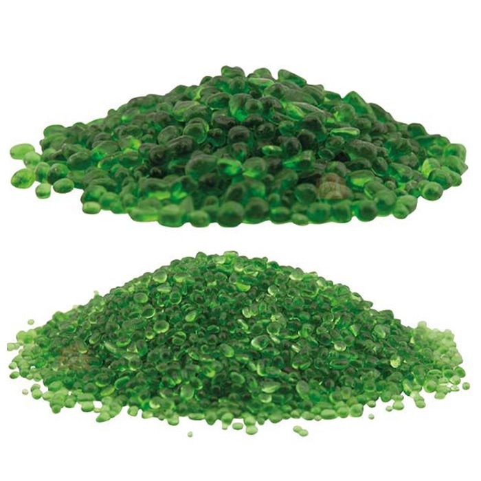 Slebne Glasperlesten til Epoxybelægning. Grønlig farve. Fås i størrelsen 2-4 mm og 3-6 mm. Vælg mellem 200 g, 500 g, 1 kg og 10 kg.