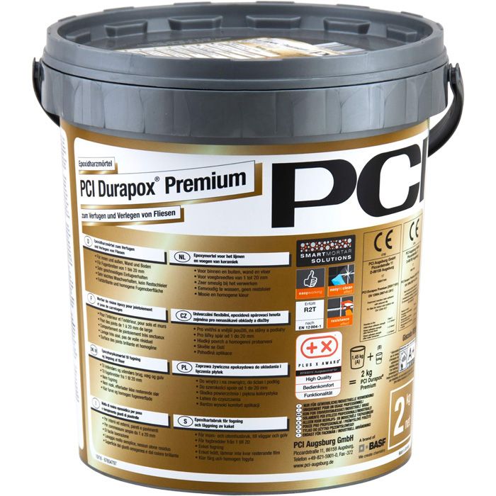 PCI Durapox Premium® Epoxyharpiksmørtel til fugning og limning af fliser til indendørs og udendørs brug. Fås i 15 forskellige farvenuancer.